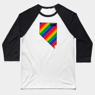 USA States: Nevada (rainbow) Baseball T-Shirt